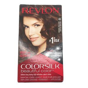 Revlon Colorsilk 46 Medium Golden Chestnut Brown Hair Dye New